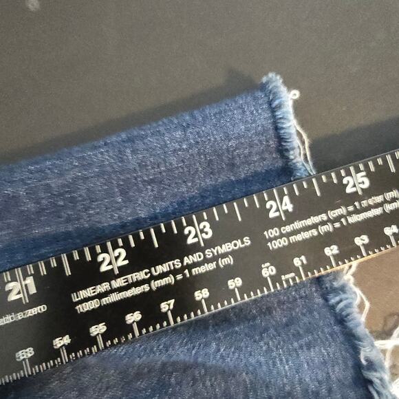 William Rast Junior Women Frayed Hem Wide Leg Crop Jeans Dark Wash Size 24 - Picture 13 of 13